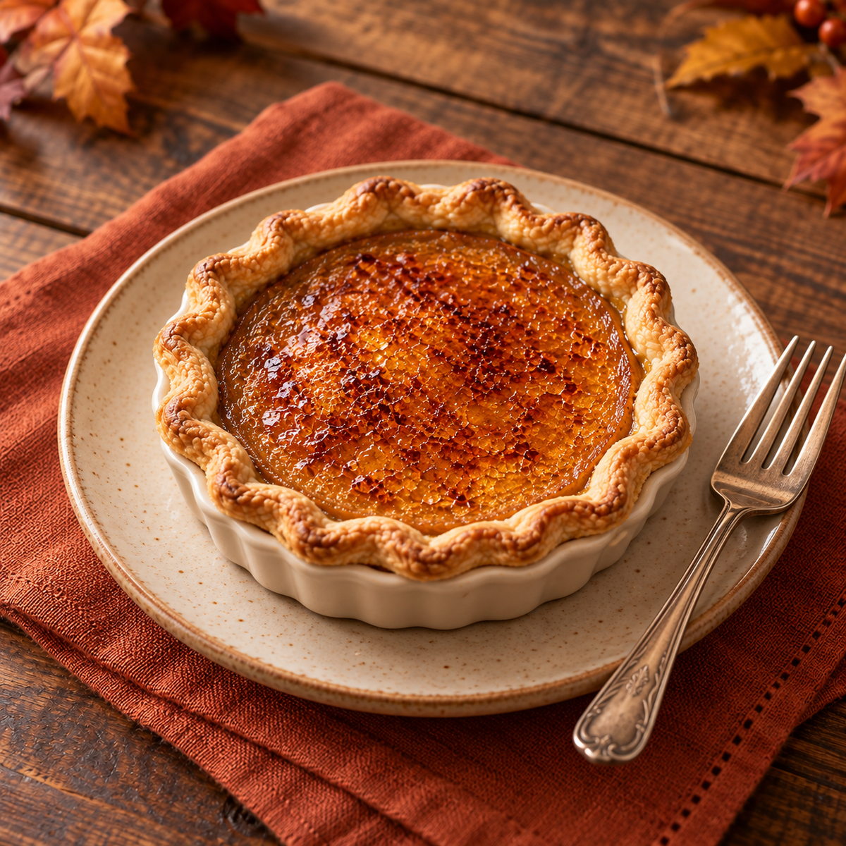 Brûlée Pumpkin Pie Tarts tamfooderie.com
